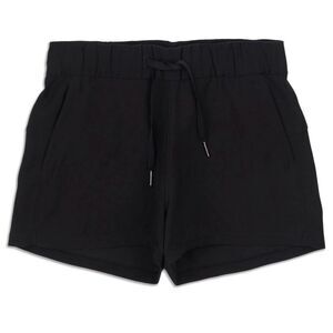 Lululemon On The Fly Mid Rise Short - Size: 4 black athletic workout bottom gym